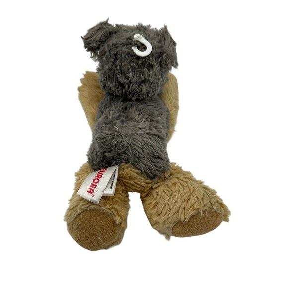 Aurora 2021 brown and gray dog plush stuffed animal toy - Picture 5 of 7